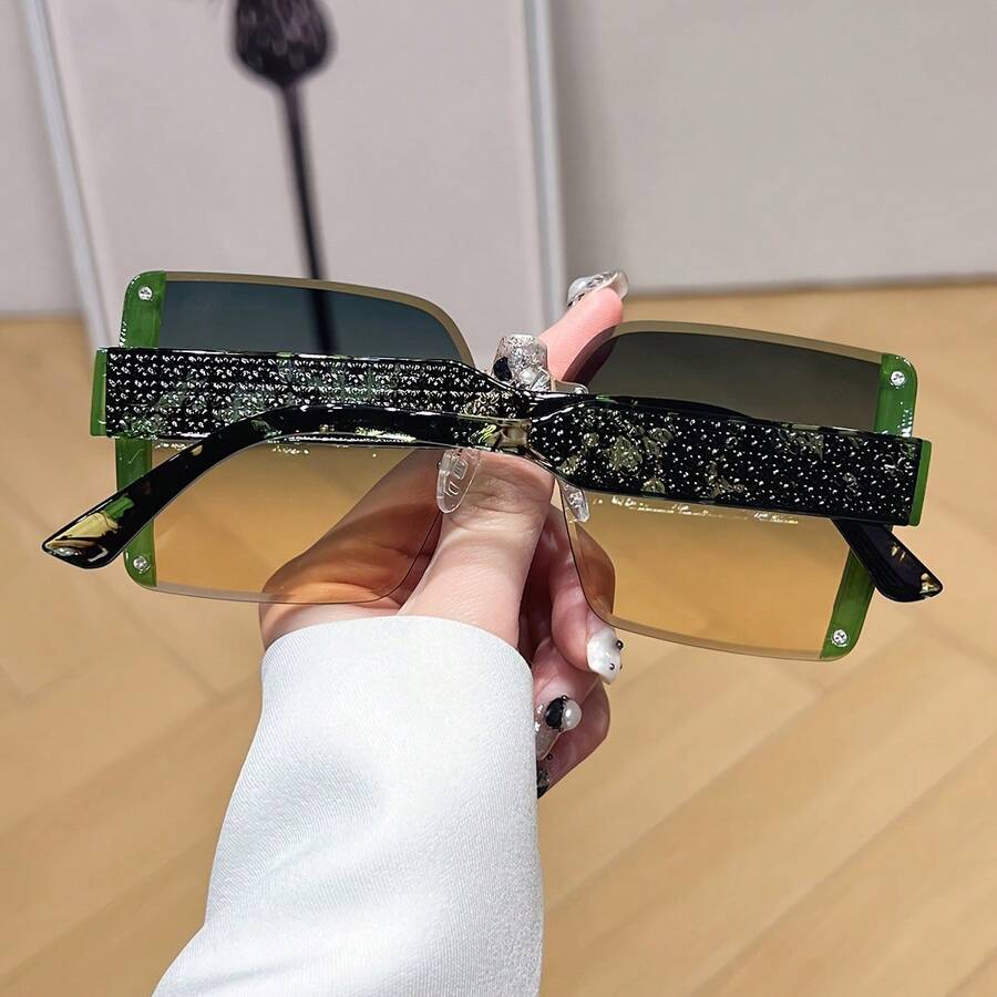 Men'S Accessories Fashion - Oversized Frameless Square Gradient Sunglasses For