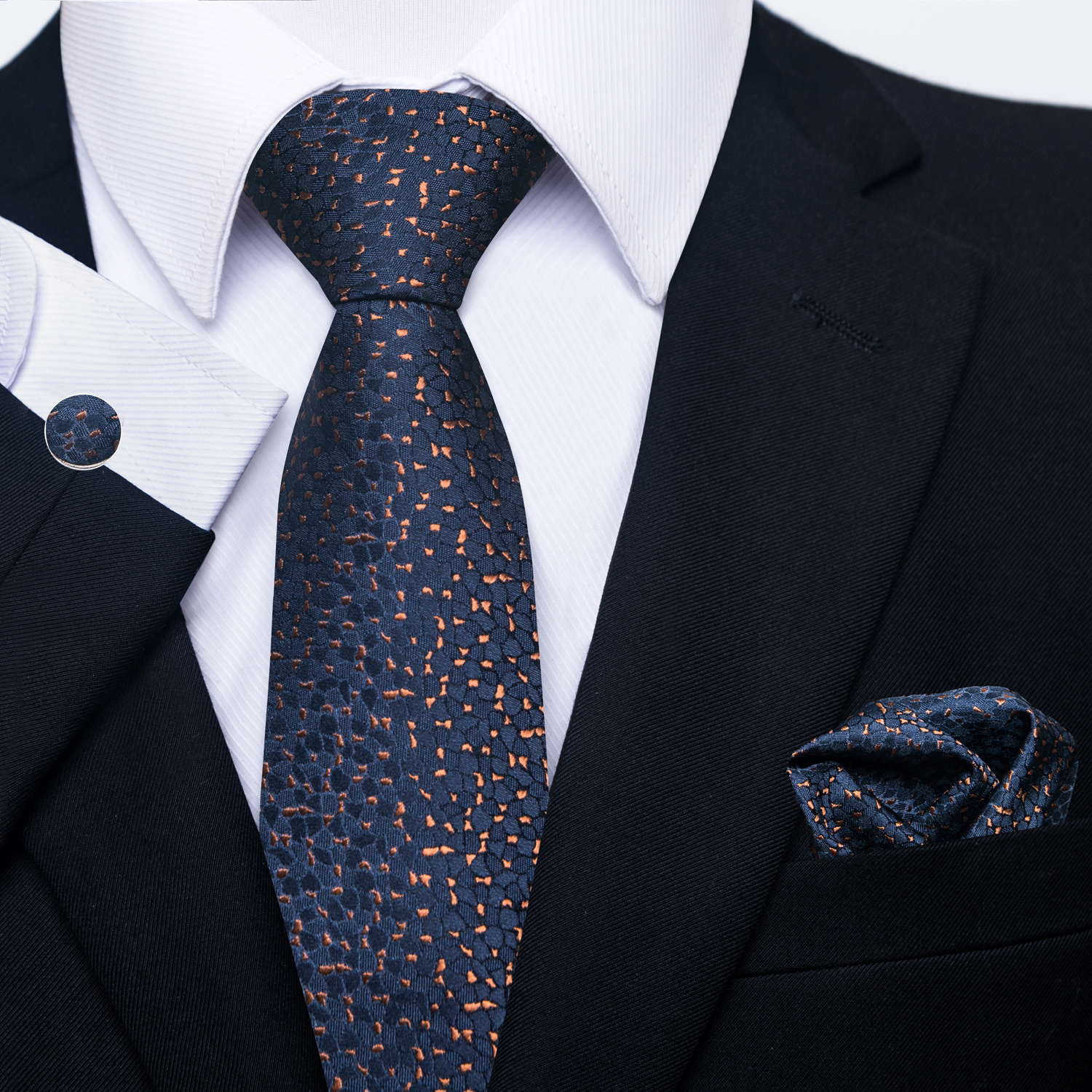Men'S Accessories Gift Set Branded - Brand 100% Silk Tie Pocket Squares