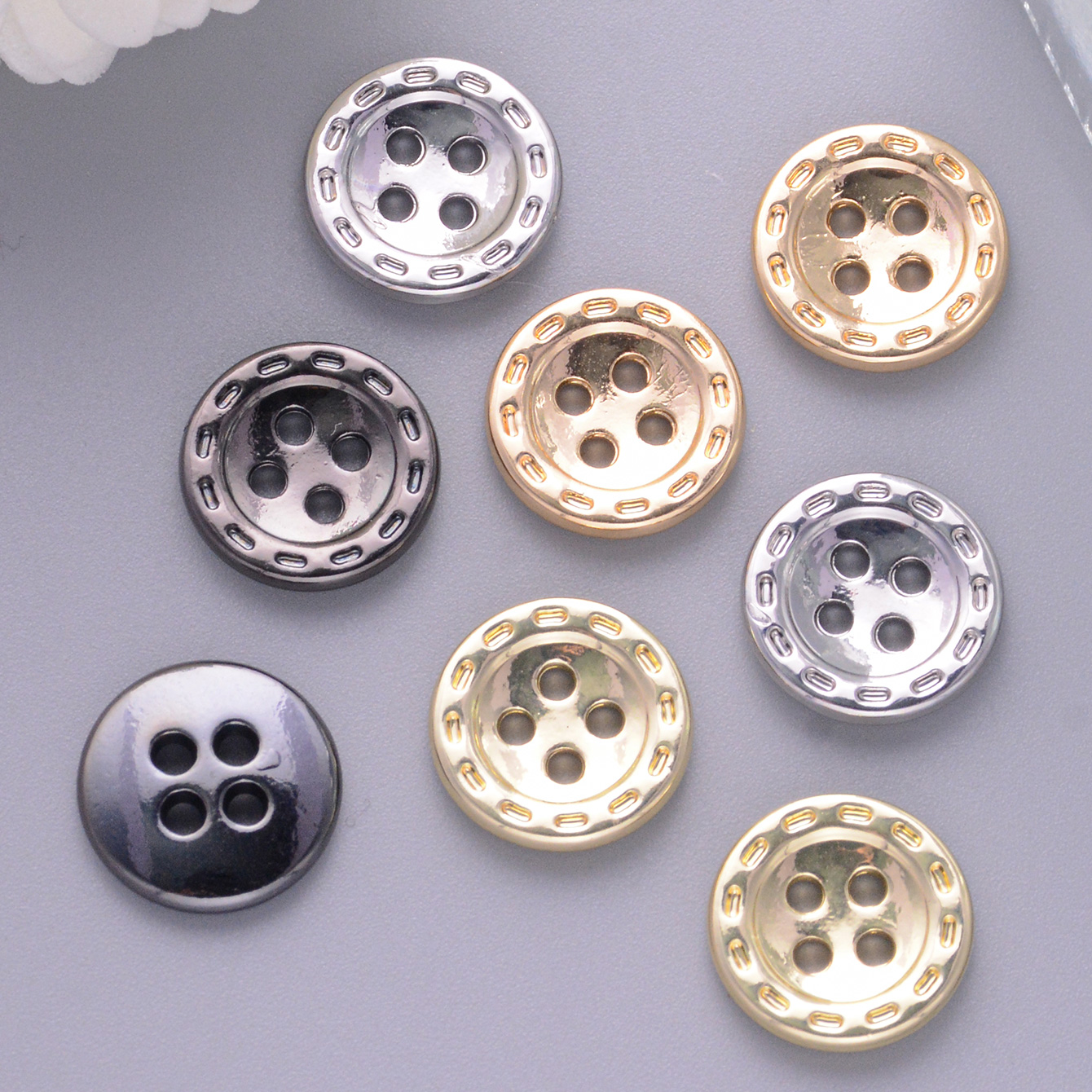Men Accessories Gadgets - 10Pcs/Pack 12mm 4-Hole Round Metal Buttons