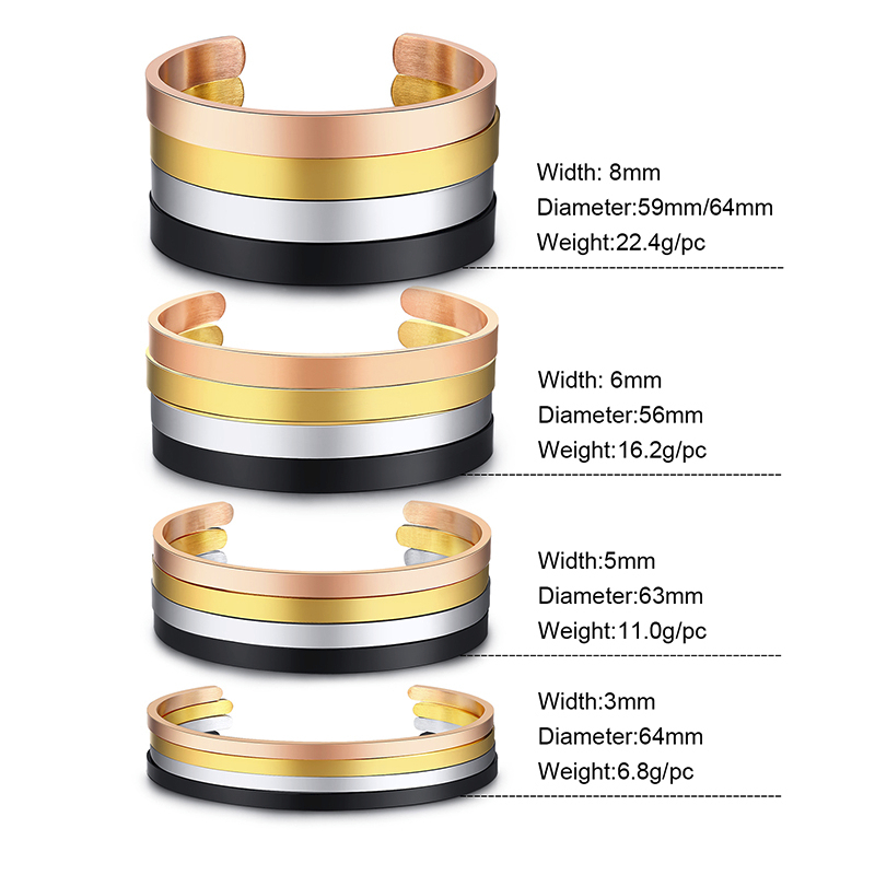 4MM To 8MM Free Engraving Cuff - đánh giá và giá Men Accessories All