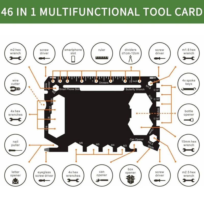 Multi Tool 46 in 1 Credit Card - đánh giá và giá Men Accessories Gadgets